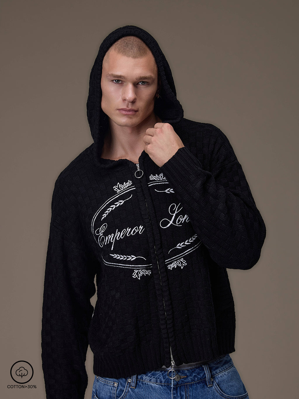 knitted hoodie