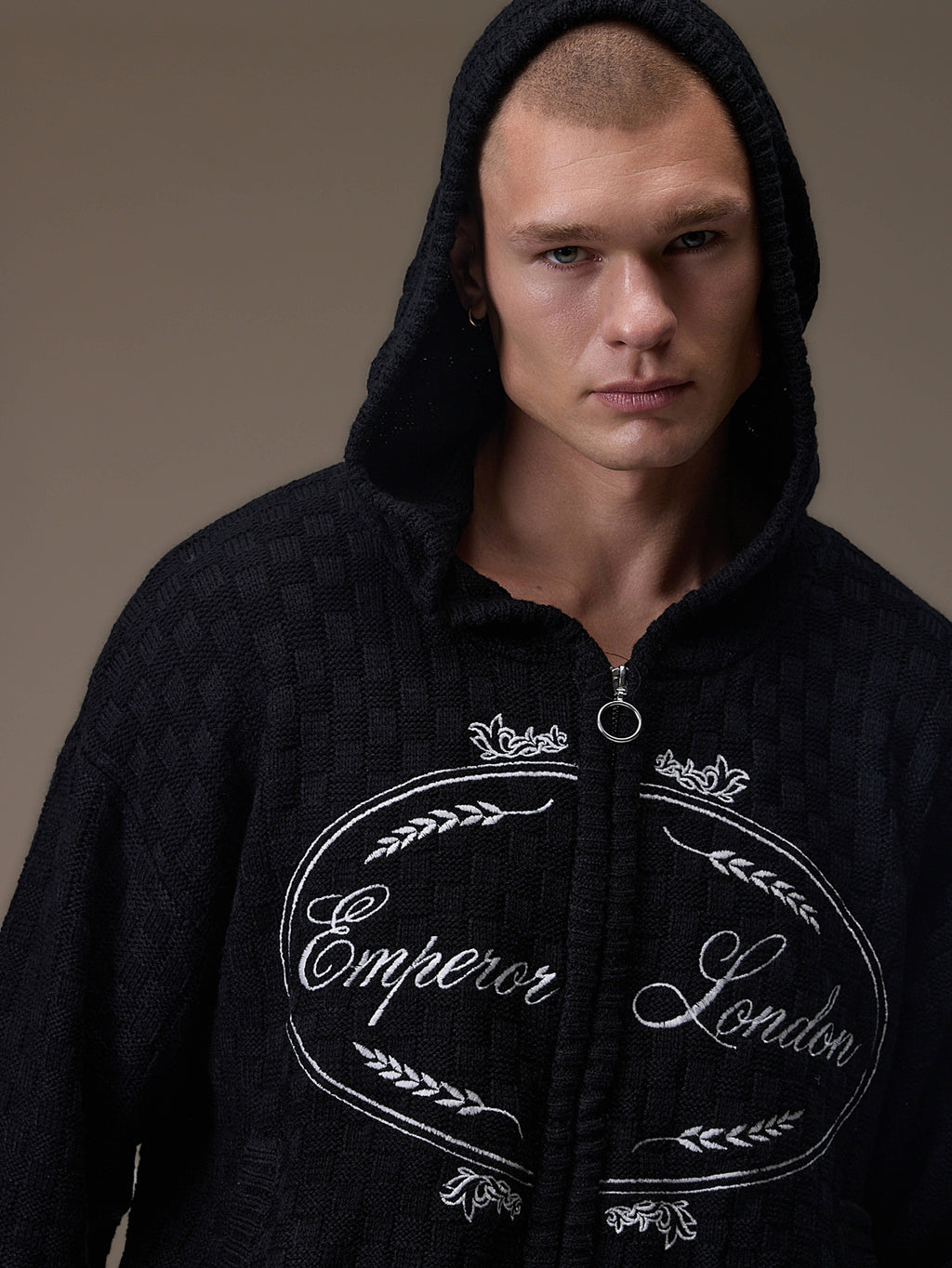knitted hoodie