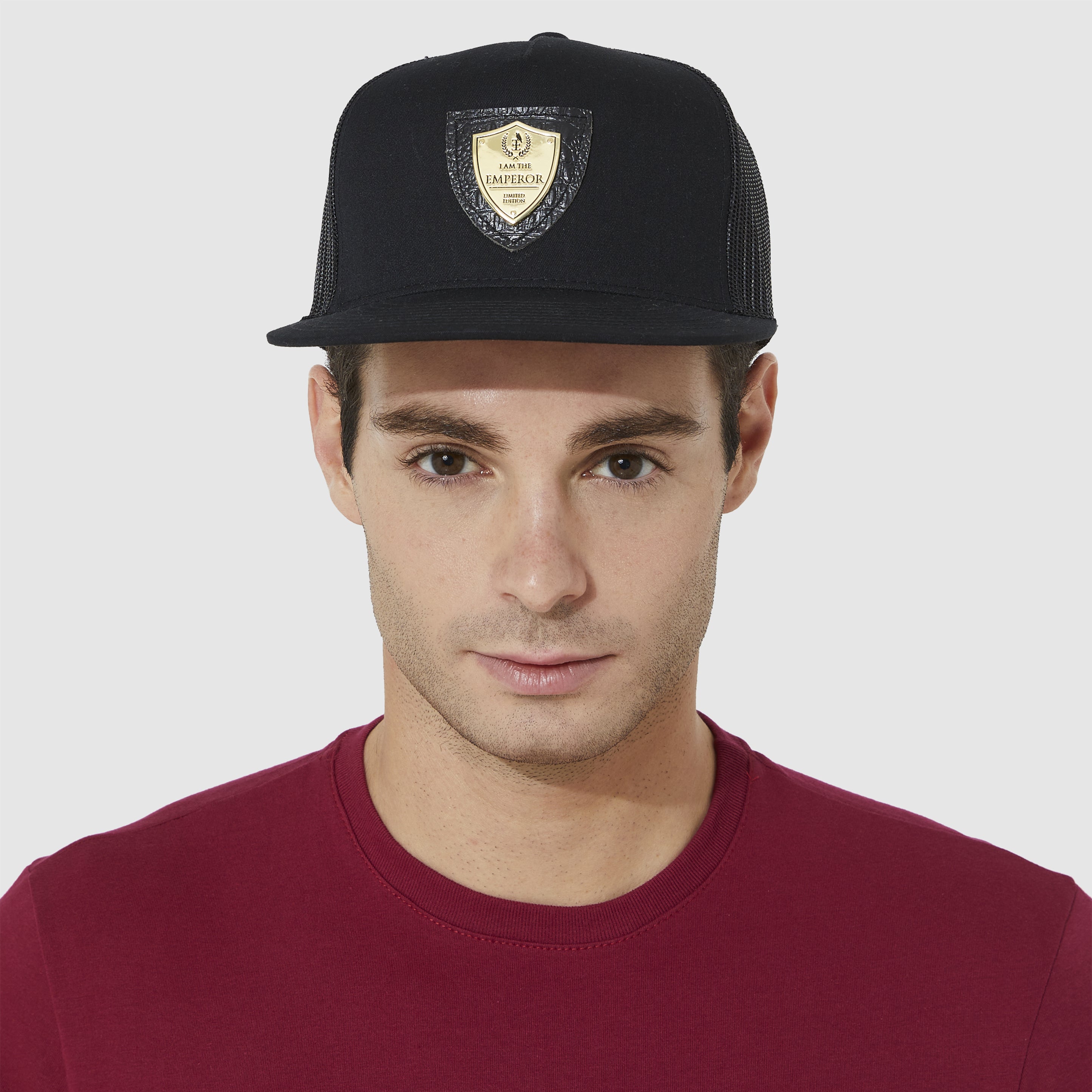 GOLD LOGO TRUCKER HAT